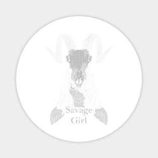 ASCii Savage Girl w/ text (Black) Magnet